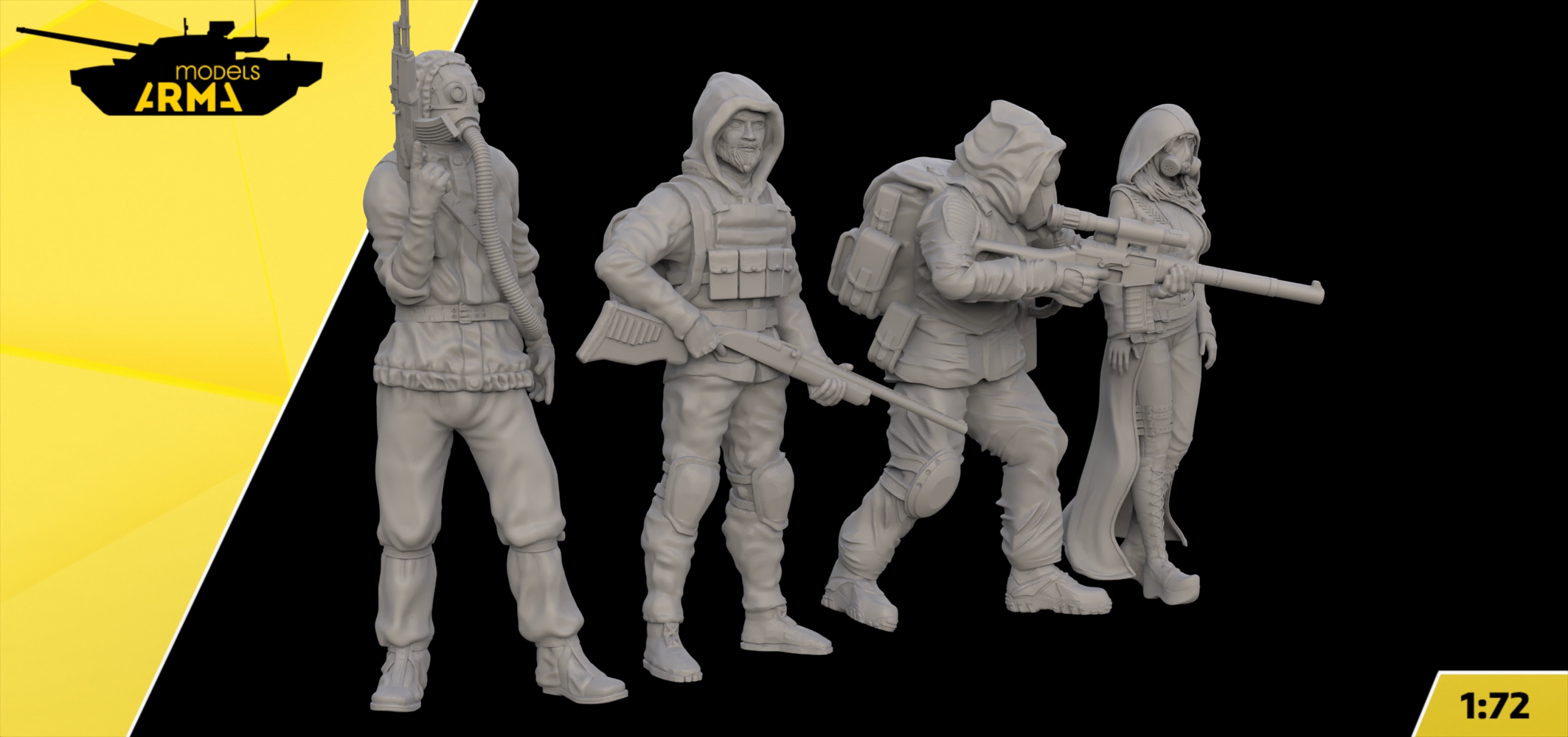 AM72453 Фигуры Сталкеров 4 шт. Arma Models