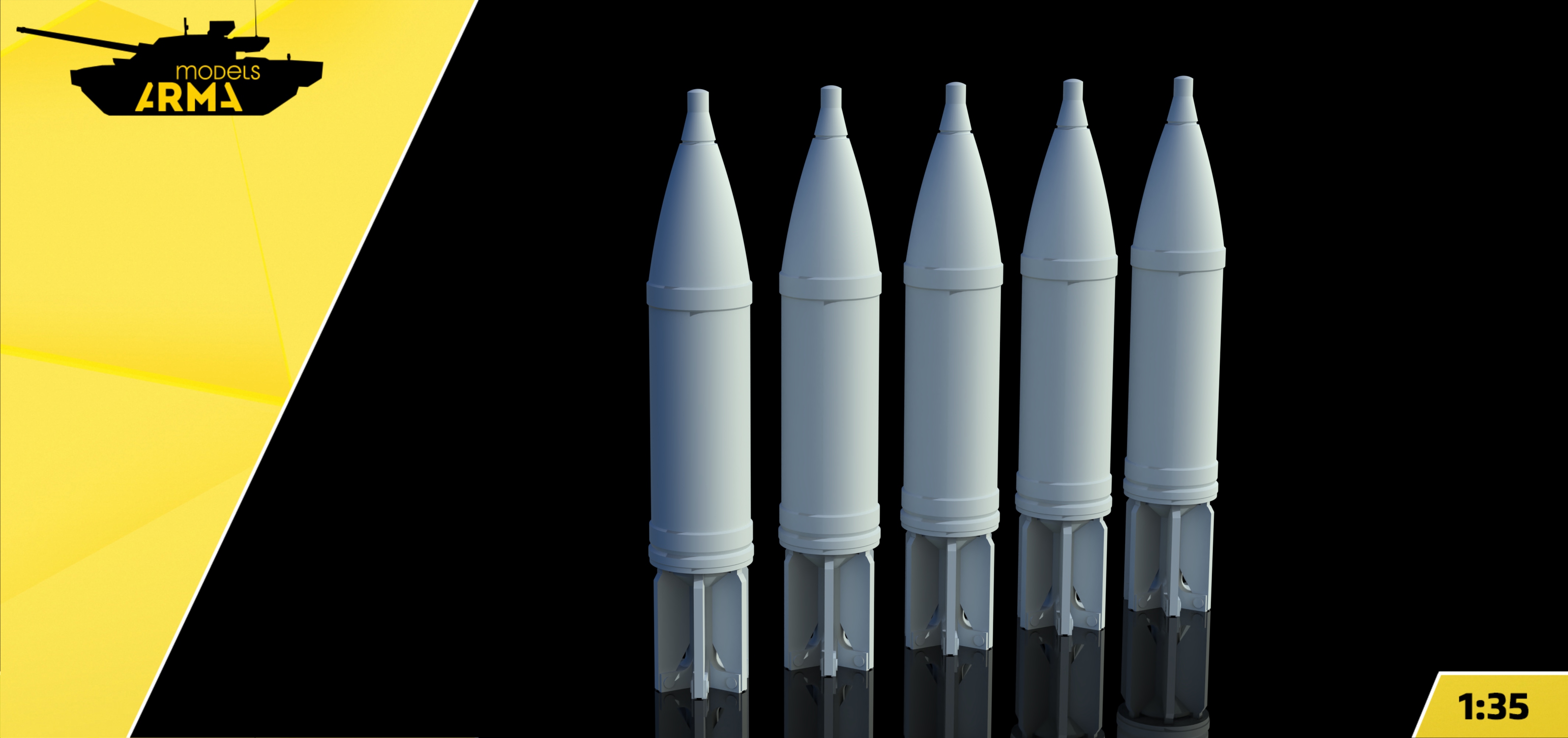 AM35852 Миниатюра БК-6М снаряд 122мм 5 шт.