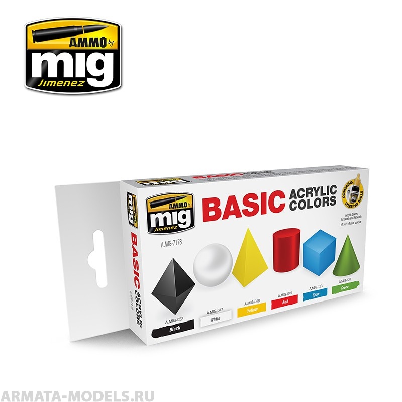 AMIG7178 Ammo Mig Набор акриловых красок  BASIC ACRYLIC COLORS