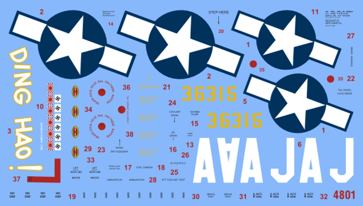 4801 Сборная модель самолета P-51 B Mustang InScale