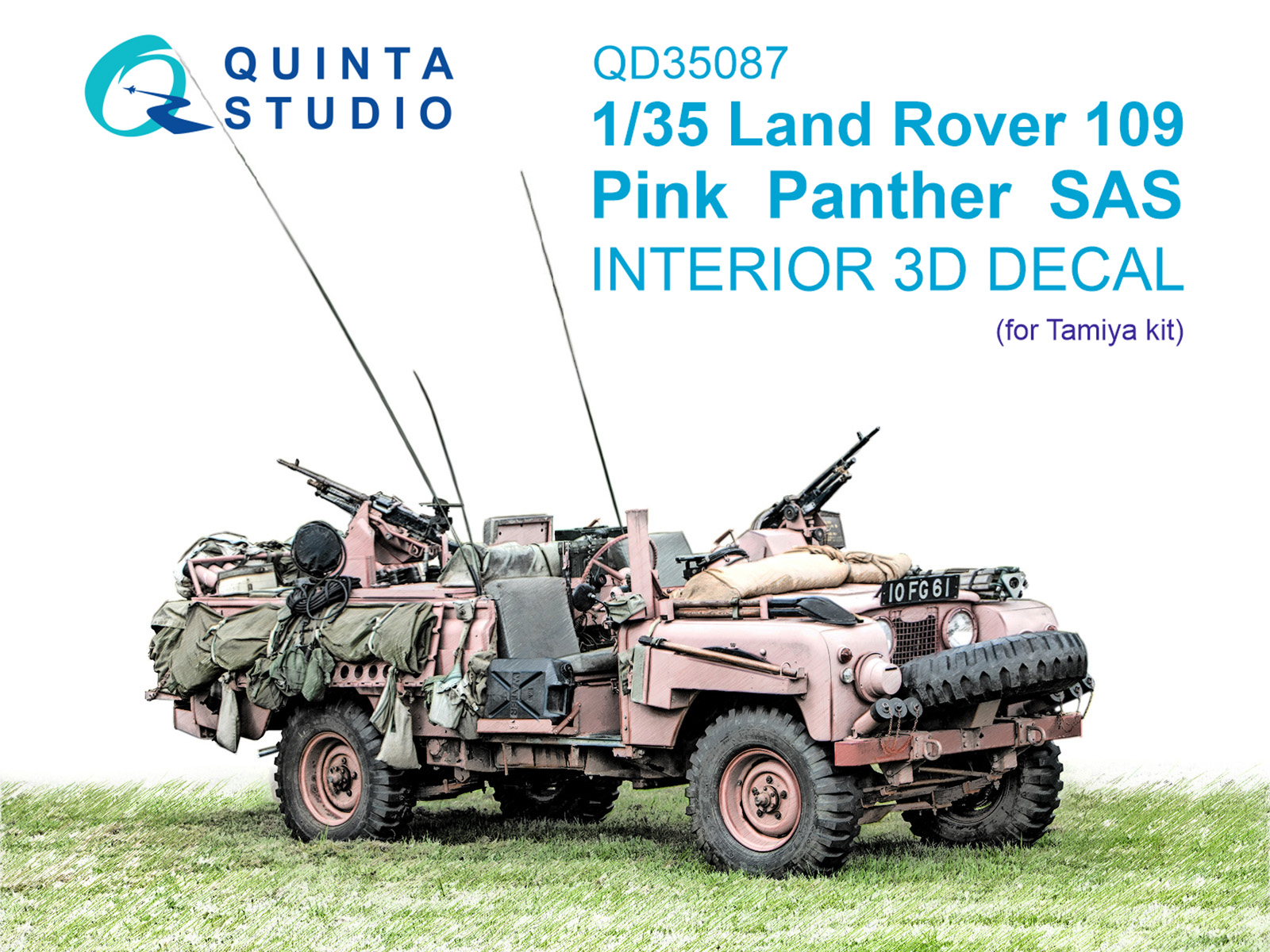 QD35087 3D Декаль интерьера кабины Land Rover 109 Pink Panther SAS (Tamiya)