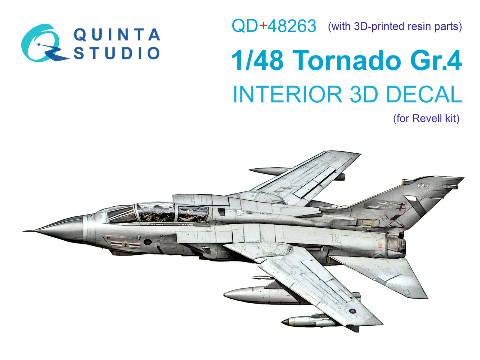 QD+48263 3D Декаль интерьера кабины Tornado GR.4 (Revell) (с 3D-печатными деталями)