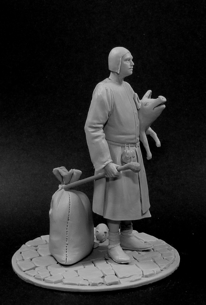 CHM-54191(M). Средневековый мясник. 54 мм. Материал - белый металл. Chronos Miniatures