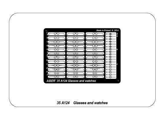 ABR-35-A124  Дополнения для  Glasses and watches универсальный набор 1/35