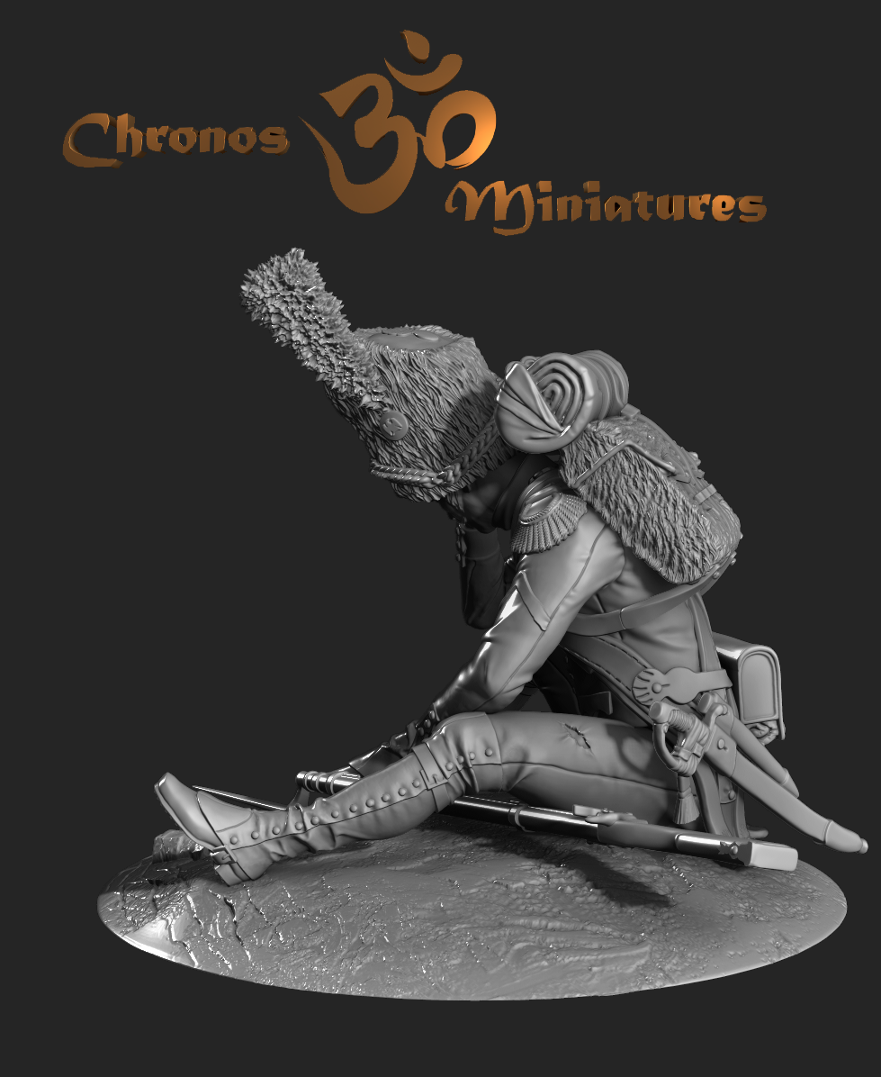 CHM-54117(M). Рядовой полков пеших гренадер Французской Императорской Гвардии, 1808-15 гг. 54 мм. Материал - белый металл. Chronos Miniatures