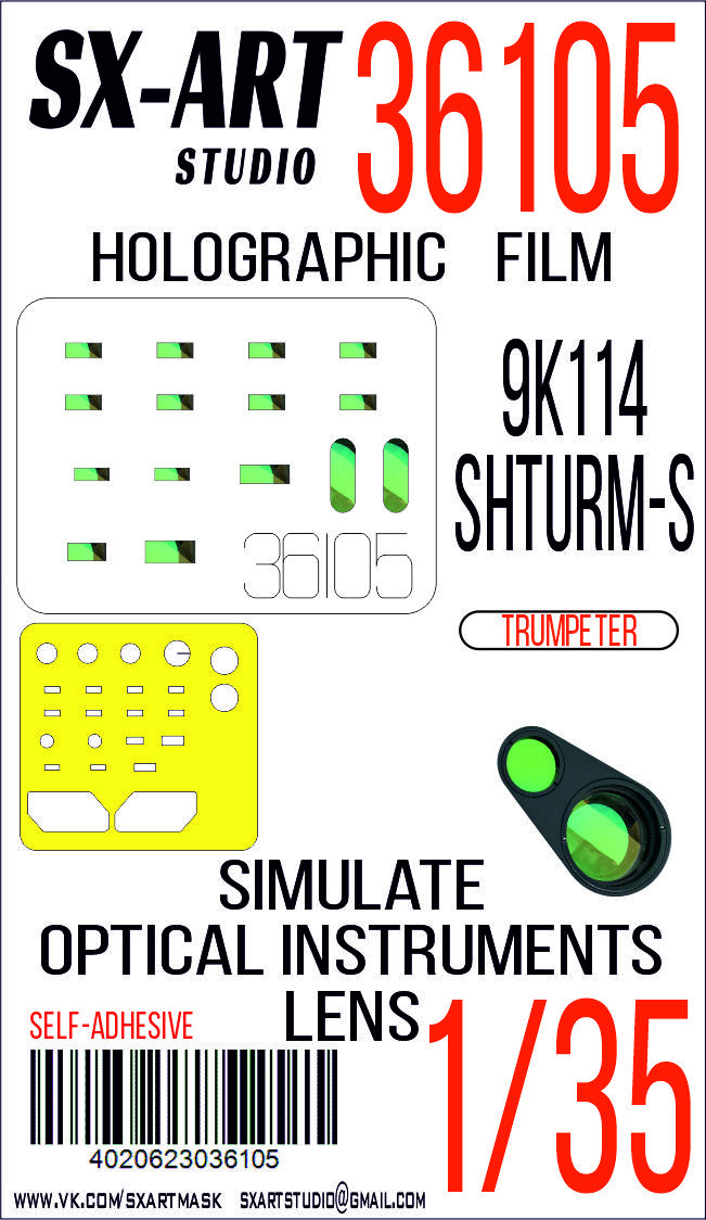 36105SX Имитация смотровых приборов 9K114 Shturm-S (Trumpeter)