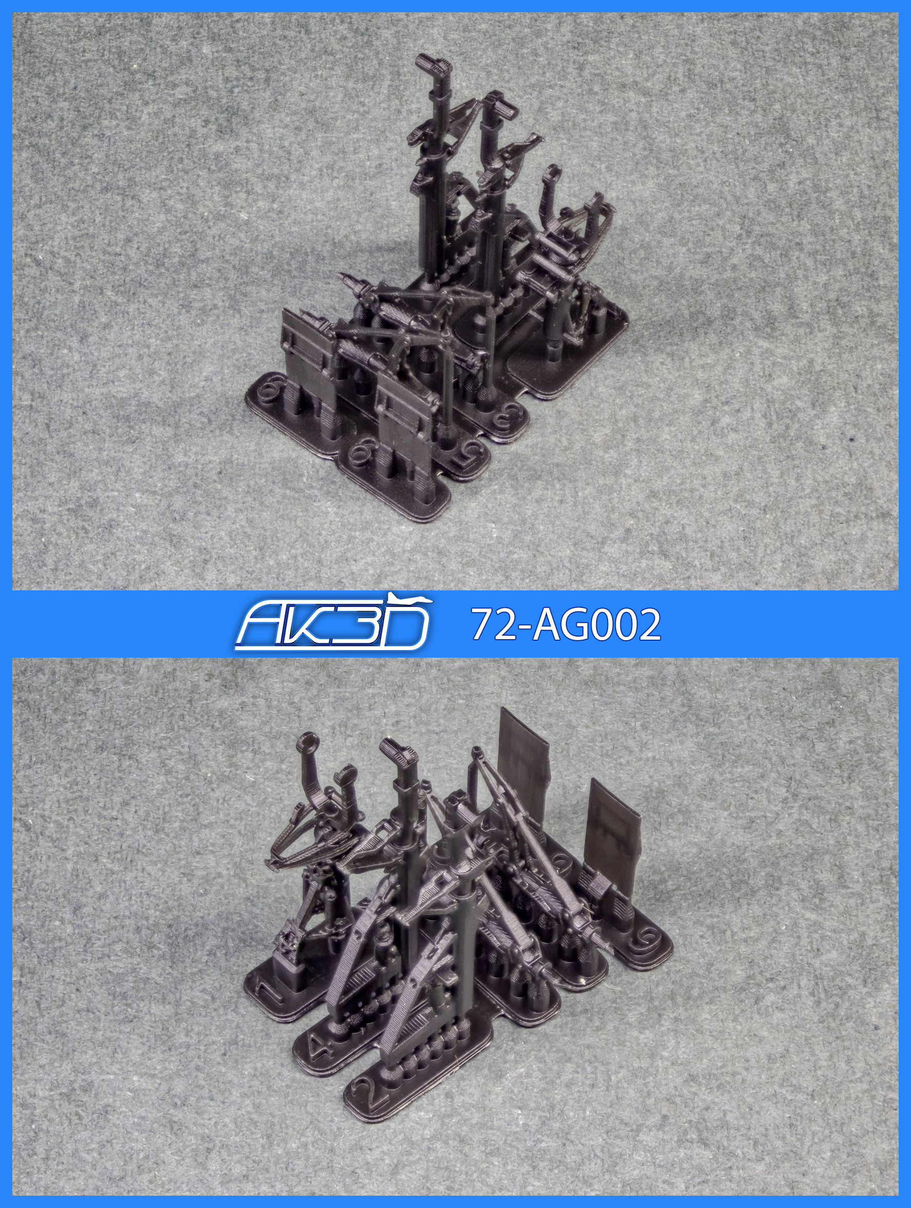 72-AG002 Стойки шасси для F-20 quot;Tigersharkquot; 1/72 AK3D models