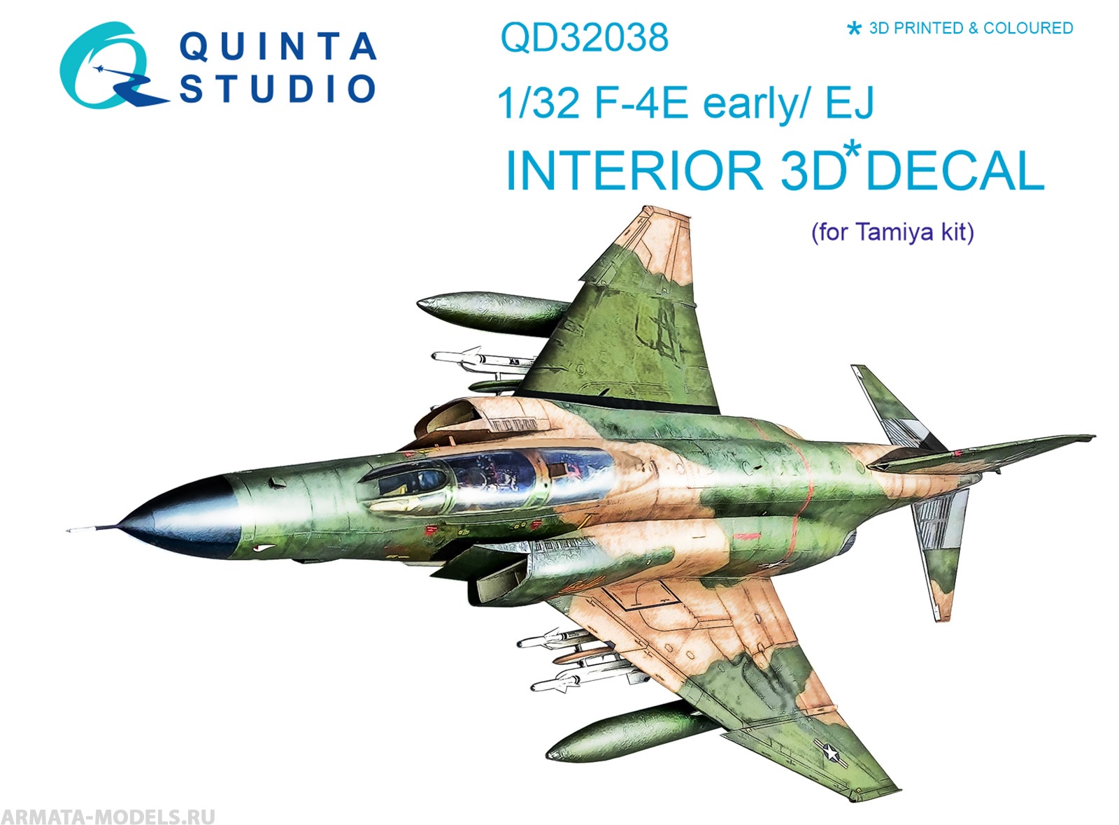 QD32038 3D Декаль интерьера кабины F-4E early/F-4EJ (для модели Tamiya)