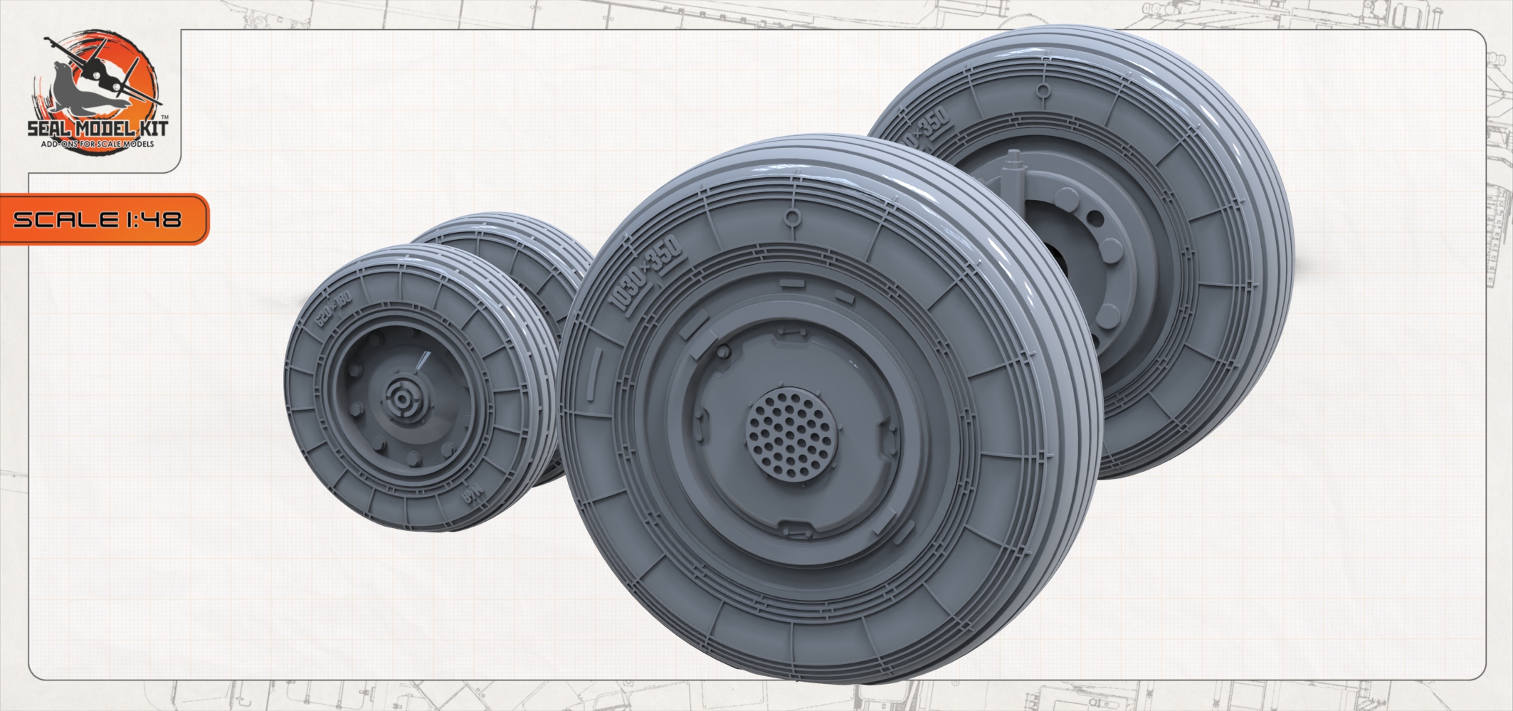 smk48073 Колеса под нагрузкой для су30см (Не для свободной продажи) Seal Model Kit