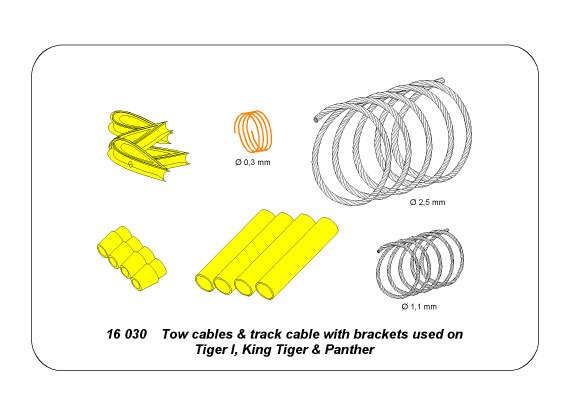 ABR-16-030  Дополнения для  Tow cables & track cable with brackets used on Tiger I, King Tiger & Panther для Various 1/16