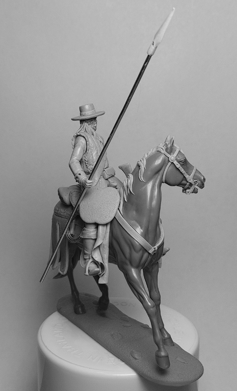 CHM-54377. Драгун Испанской Колониальной Пограничной Жандармерии, Северо-Западная граница Мексики, 1770-1820 гг. 54 мм. Материал - смола. Chronos Miniatures