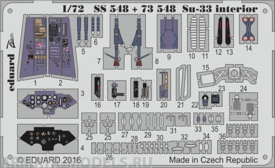 SS548 Фототравление Su-33 interior  interior for Trumpeter kit