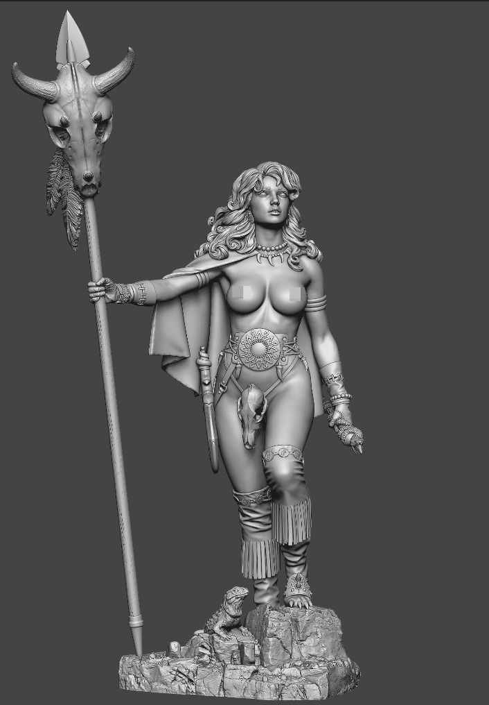 CHM-54344. Миры Фэнтези: Королева варваров. 54 мм. Материал - смола. Chronos Miniatures