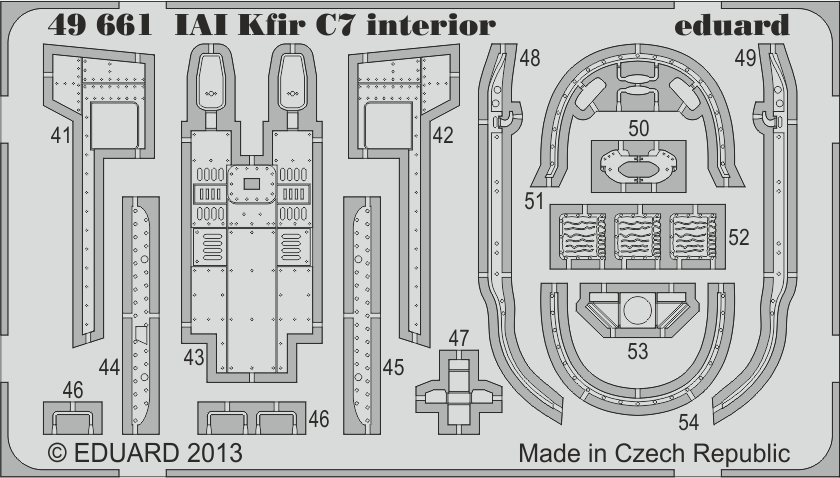 49661 Фототравление для IAI Kfir C7 interior (цвет. интерьер) для модели AMK
