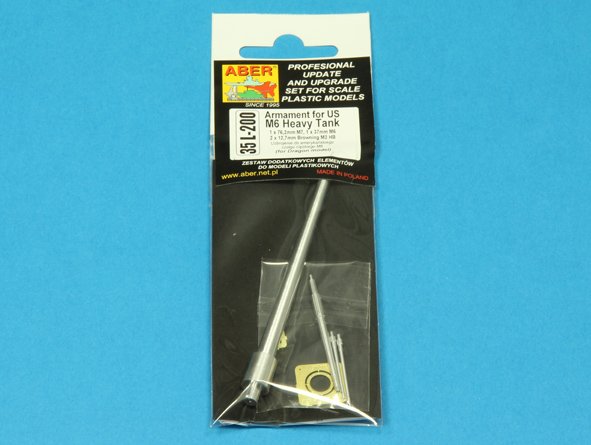 ABR-35-L-200  Дополнения для  Armament for US M6 Heavy Tank 1 x 76,2mm M7, 1 x 37mm M6; 2 x 12,7mm Browning M2 HB для Dragon model 1/35
