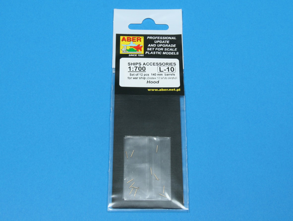 ABR-1:700-L-10  Дополнения для  Set of 12 pcs 140 mm barrels for ship Hood для  1/700