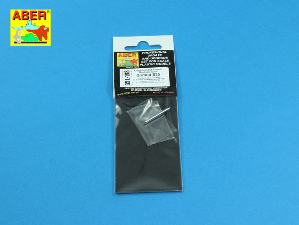 ABR-35-L-193  Дополнения для  Armament for French Medium Tank Somua S35 1x SA 34 kal. 47 mm; 1x 7.5 mm Ch?tellerault M 1931 для Tamiya 1/35