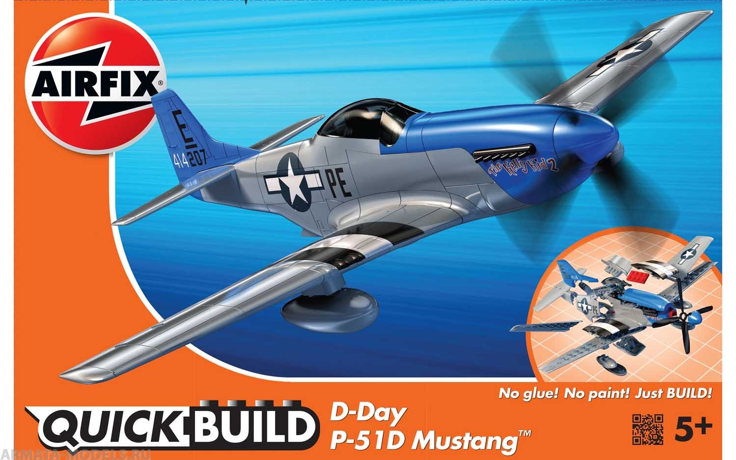 J6046 Сборная модель Самолета QUICKBUILD D-Day Mustang