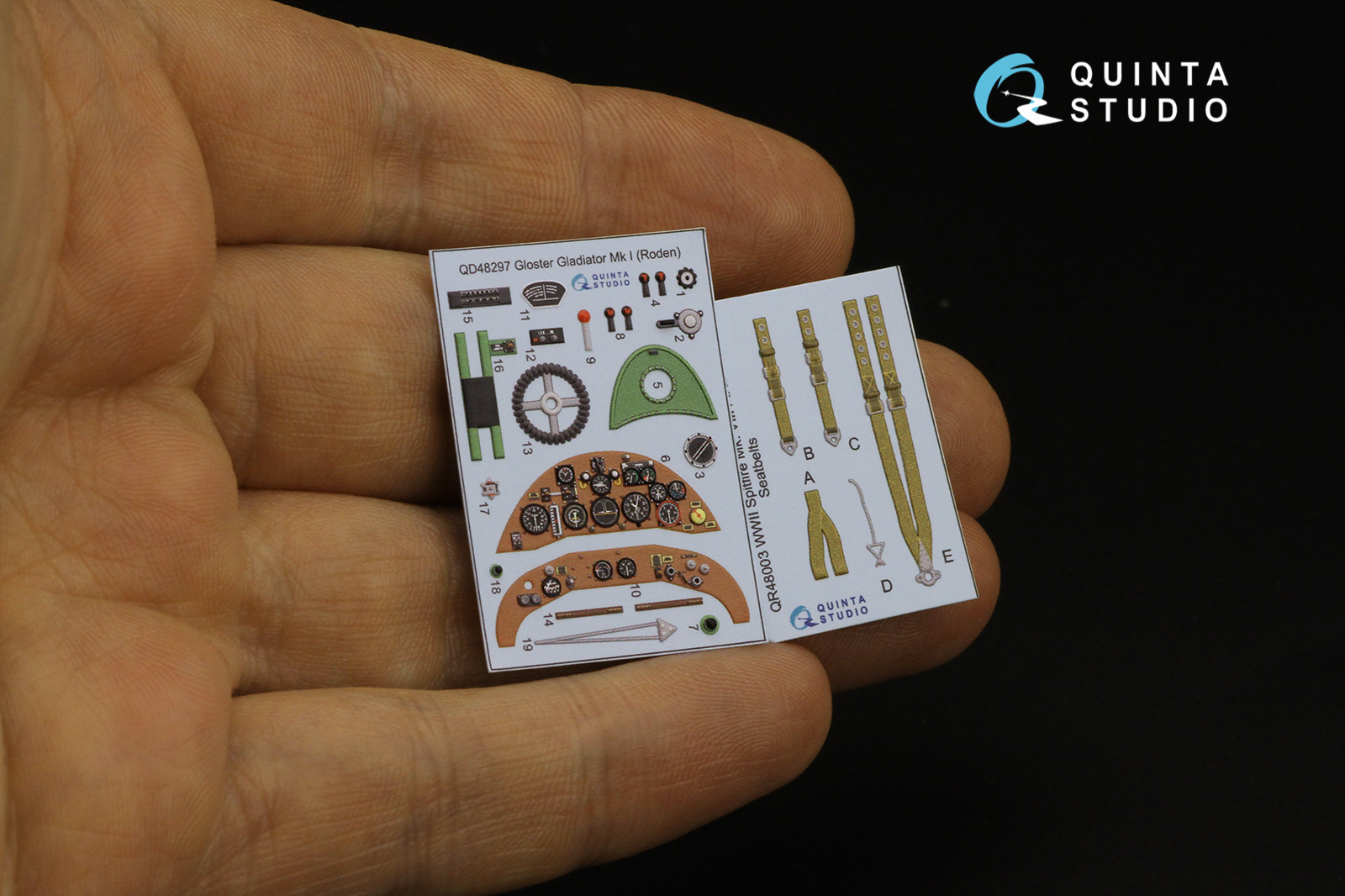 QD48297 3D Декаль интерьера кабины Gloster Gladiator MKI (Roden)