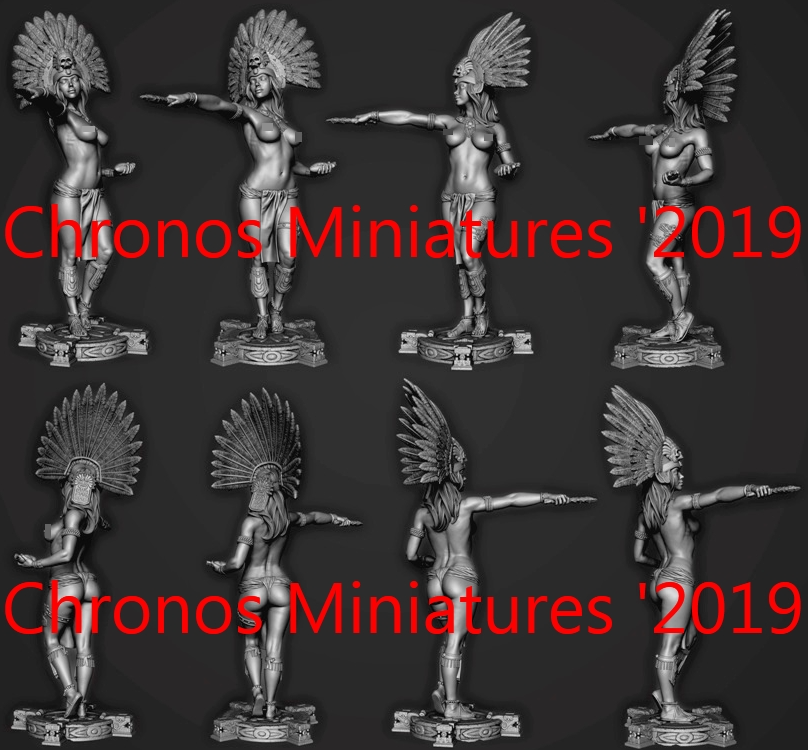CHM-54192(M). Миры Фэнтези: Жрица. 54 мм. Материал - белый металл. Chronos Miniatures