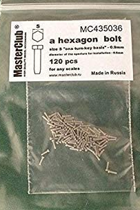 MC435036  головка болта, размер под ключ -0.9mm;  диаметр отверстия для монтажа-0.6mm; 120 шт.