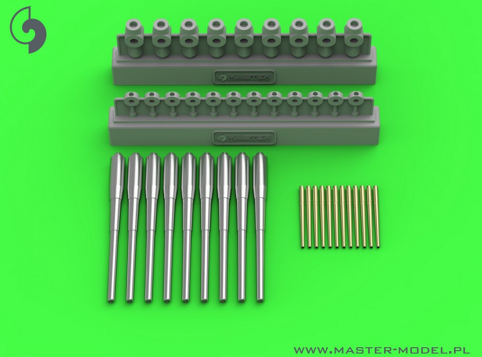 SM-350-099 Вооружение USS Alaska / Guam - стволы 12 дюймов (9 шт.), 5 дюймов (12 шт.) Со смоляными креплениями (для комплекта Hobby Boss)