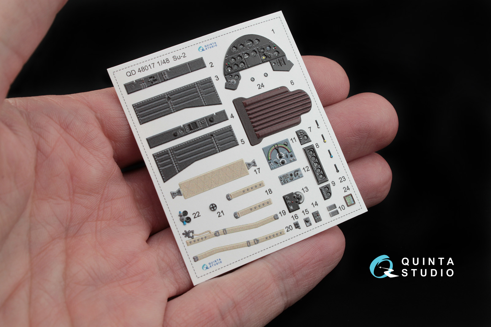 QD48017 1:48 3D Декаль интерьера кабины  Су-2 (для модели Звезда)