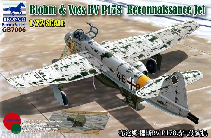 GB7006  Самолет Blohm & Voss BV P178 Recconnaissance Jet (Bronco Models) 1/72 Bronco Models