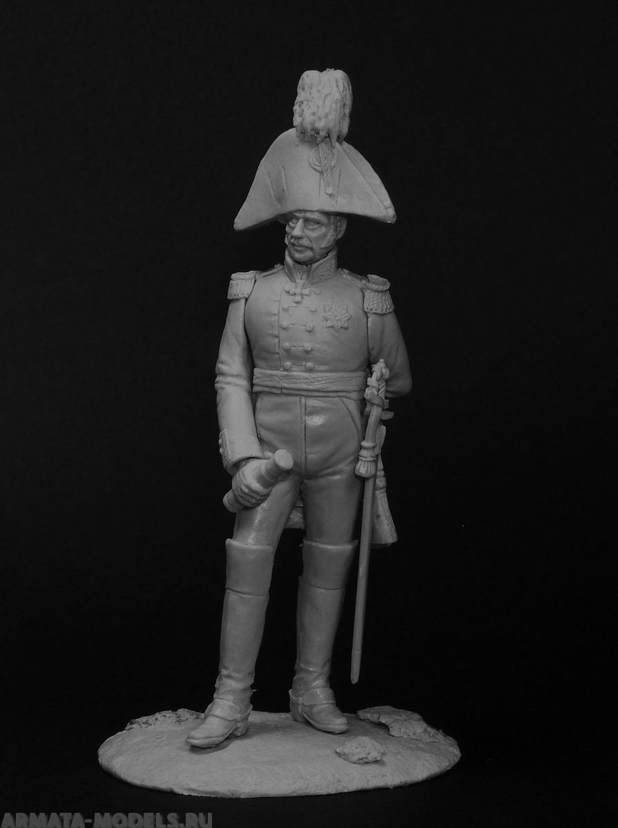 CHM-54044(М). Русский генерал, 1812-14 гг. 54 mm. Материал – белый металл. Chronos Miniatures