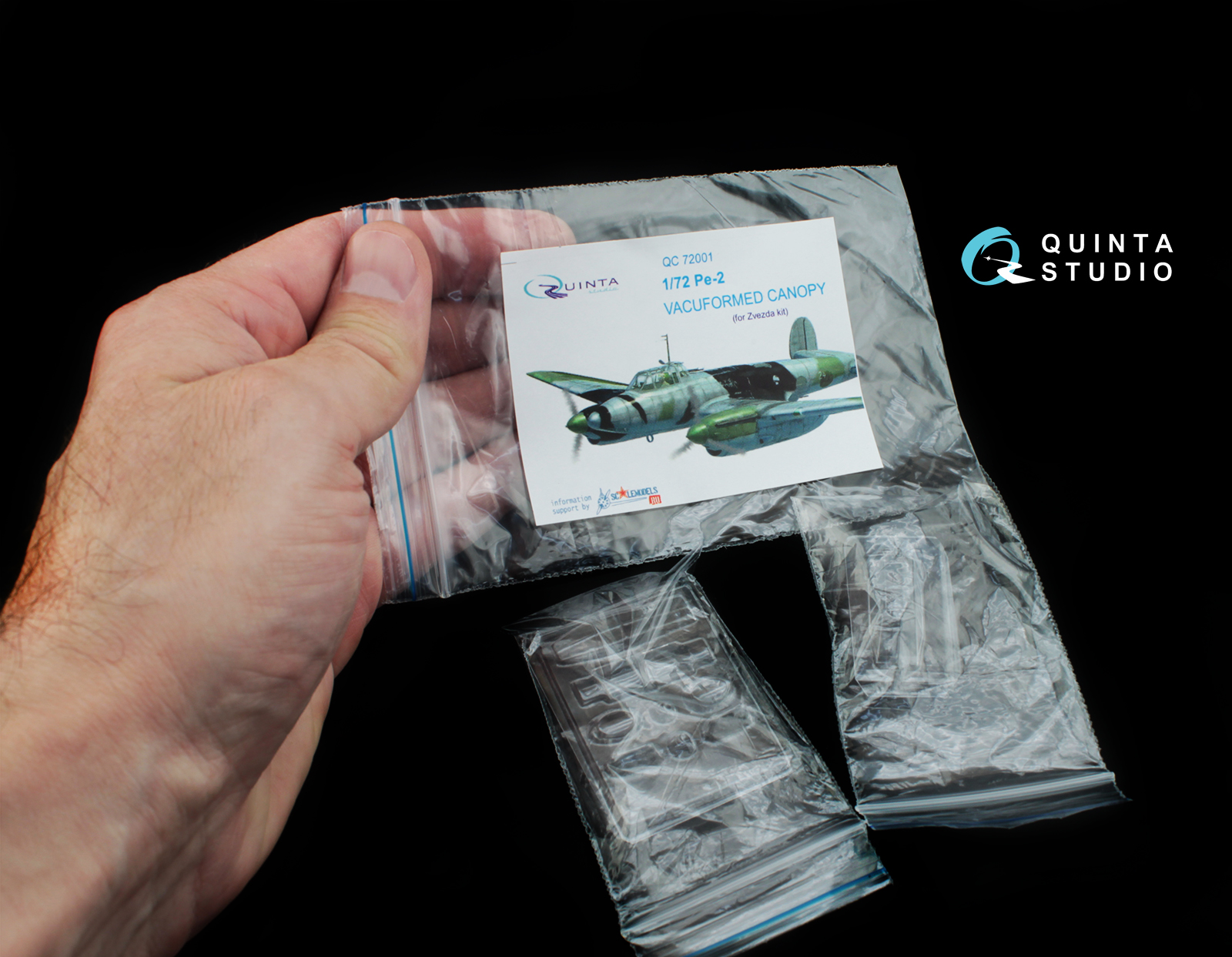 QC72001 Набор остекления Пе-2 (для модели Звезда 7283)