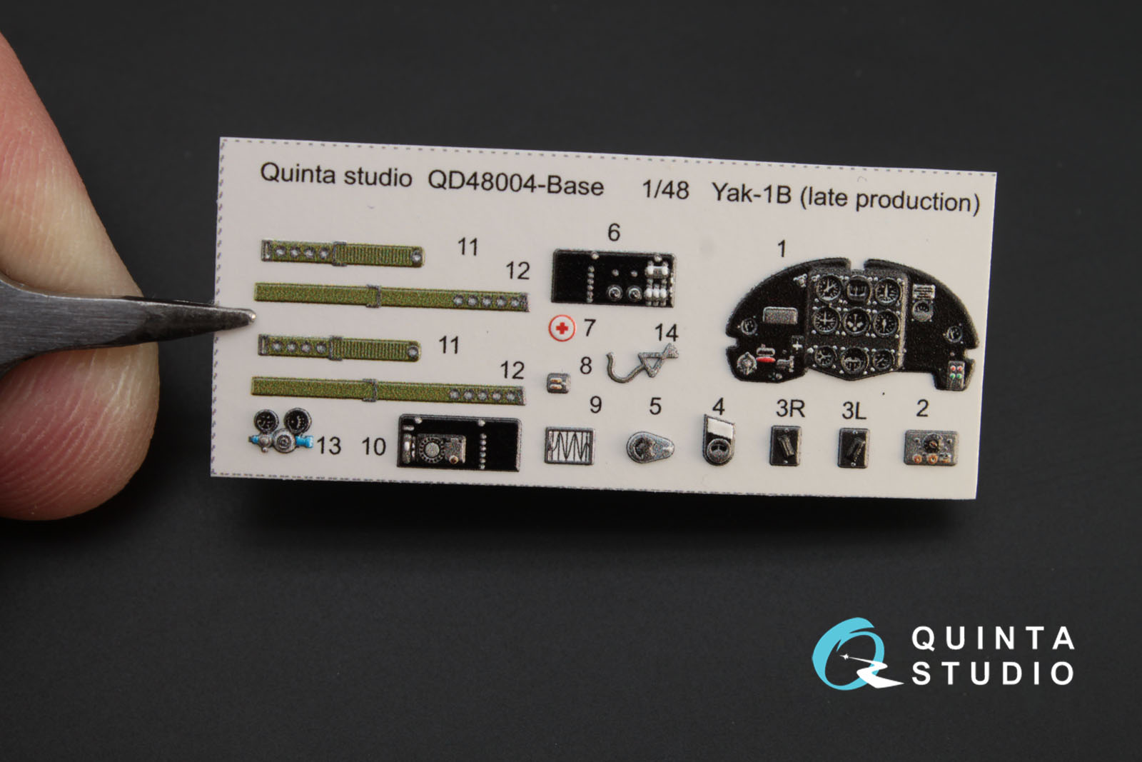 QD48004Base 3D Декаль интерьера кабины Як-1Б (для модели Моделсвит)