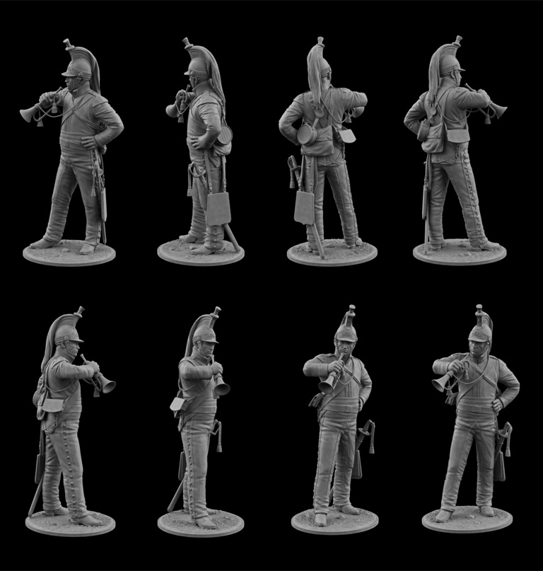 CHM-54340. Трубач драгунских полков, Британия 1812-15 гг. 54 мм. Материал - смола. Chronos Miniatures