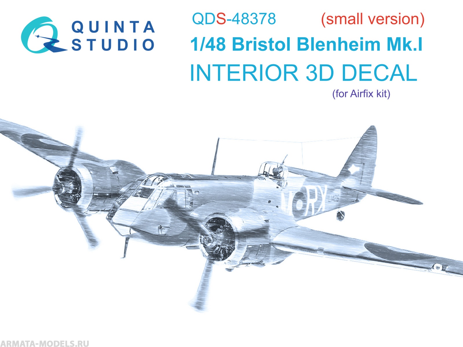 QDS-48378 3D Декаль интерьера кабины Bristol Blenheim Mk.I (Airfix) (Малая версия)