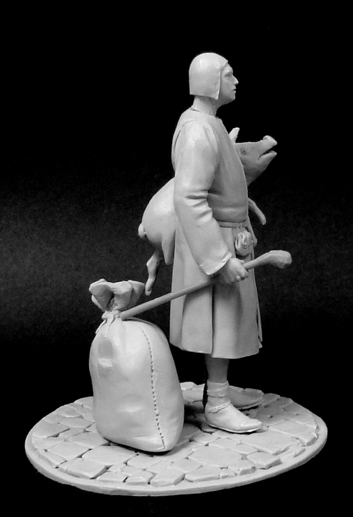 CHM-54191(M). Средневековый мясник. 54 мм. Материал - белый металл. Chronos Miniatures
