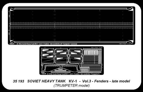 ABR-35-193  Дополнения для  KV- 1 vol.3 Fenders – late model для Trumpeter 1/35