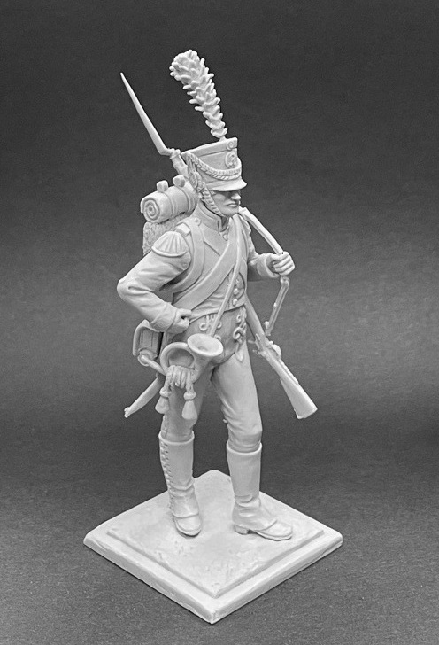 CHM-54284. Корнет роты 'Рейсс' 2-го батальона 6-го пехотного полка Конфедерации Рейна, 1809-12 гг.  54 мм. Материал - смола. Chronos Miniatures