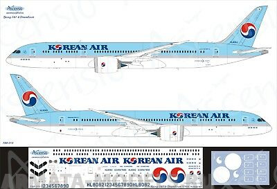 789-013 Декаль для самолета Boeing 787-9 Korean Air 1/144