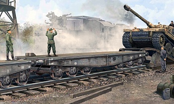 00221 Немецкая тяжёлая ЖД платформа Ssyms 80