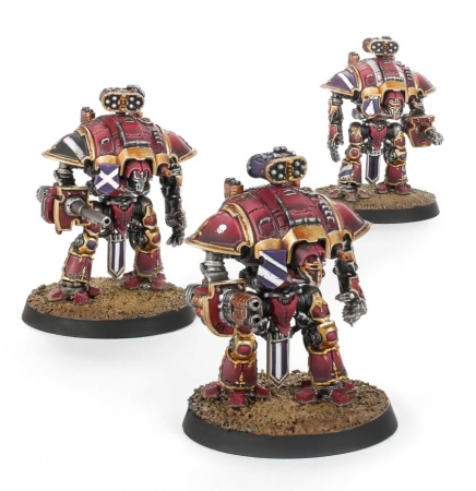 400-29GW Набор Адептус Титаникус: Рыцари Квесторис (Adeptus Titanicus: Questoris Knights with Thunderstrike Gauntlets and Rocket Pods)