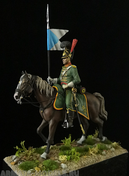 CHM-54184(M). Гвардейский шеволежер-лансер, Вестфалия 1811-13 гг. 54 мм. Материал - белый металл.