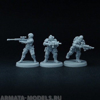 BV-so-08 Игровая миниатюра  3 sci-fi mercenaries 3 научно-фантастических наемника