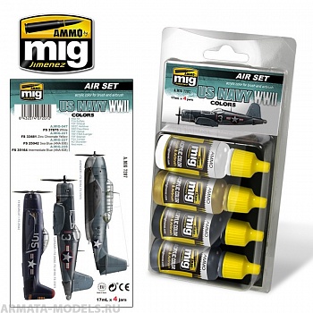 AMIG7207 Ammo Mig Набор акриловых красок  US NAVY WWII COLORS