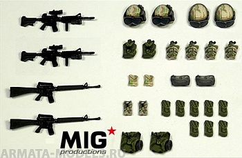 MIGMP35-318  Современные оружие и амуниция армии США, М4, М16, каски, подсумки и т.п. Ирак, Афганистан