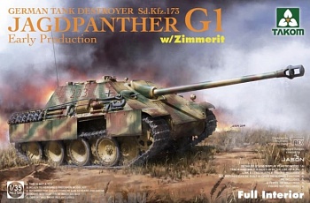 2125T Jagdpanther G1 early production German Tank Destroyer Sd.Kfz.173  w/ Zimmerit / full interior kit