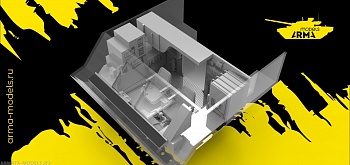 AM3703 Интерьер для Тора. Водительское отделение ( рубка управления) ТОР для модели Звезда 3633
