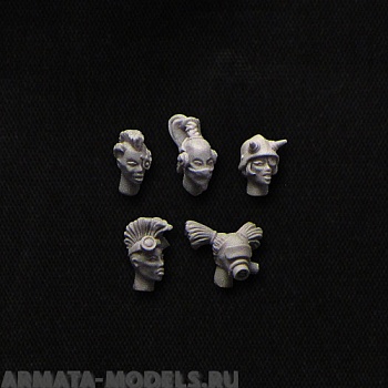 fem-head-punk female heads punk-style (5pcs)