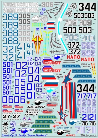 48008 Декаль Сухой Су-27 Демо-версии