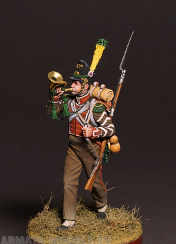 CHM-54215. Корнет вольтижеров пехотных полков Португальского легиона, 1809-14 гг. 54 мм. Материал - смола.