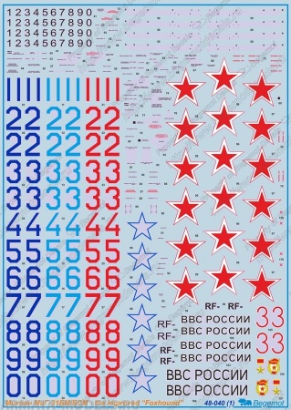 48040 Декаль Микоян МиГ-31БМ